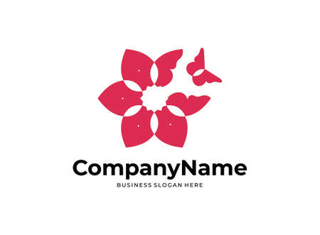 Logo shape minimalist butterfly beauty flowerのイラスト素材