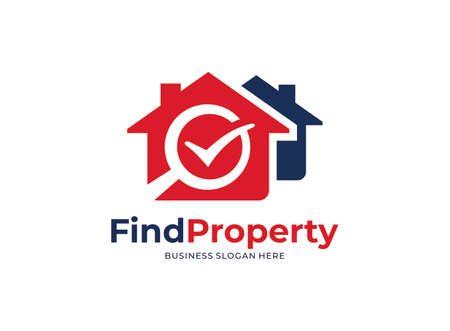 Illustration logo find dream home shape real estateのイラスト素材