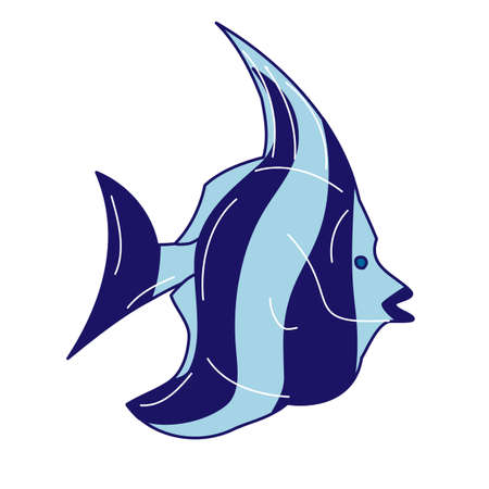 Hand drawn sea fish icon isolated. Marine life drawing