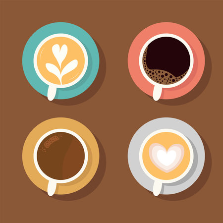 latter art of Coffee cup vector illustrationのイラスト素材