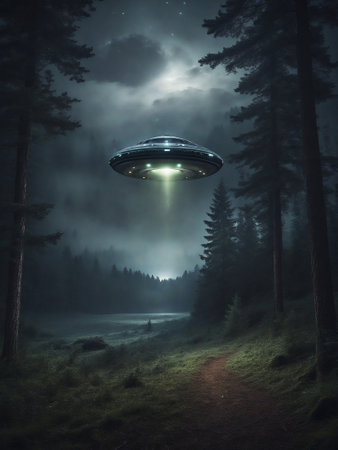 UFO Landing in the Forestの素材