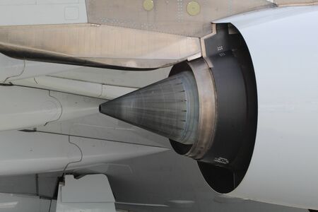 Close-up of airplane engine