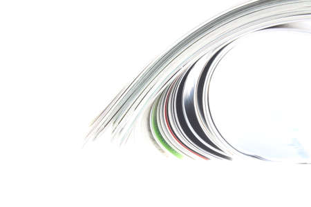 Open magazines with white backgroundの写真素材