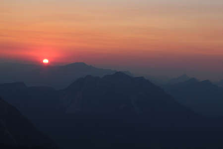 Sunset in the mountainsの写真素材