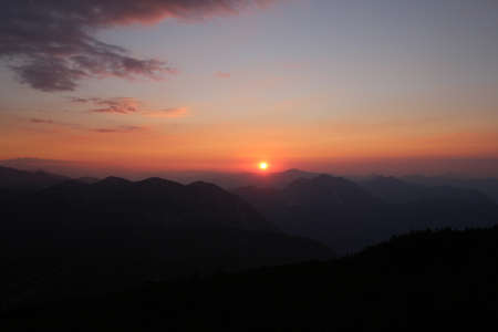 Sunset in the mountainsの写真素材