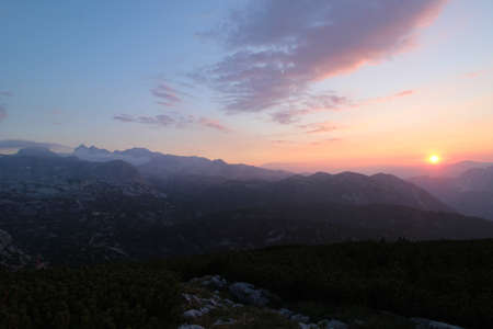 Sunset in the mountainsの写真素材