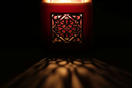 oriental candle with decorationsの写真素材
