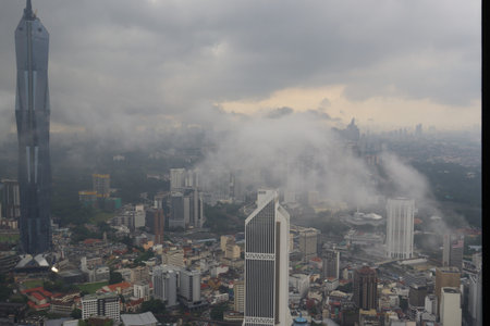 skyline of a big asian cityの写真素材
