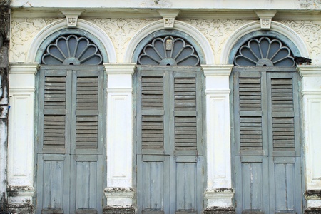 old wooden window  europeの写真素材