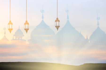 Ramadan Kareem Background Blurry Background Mosque Lightened Lantern Decorating Background Prayer Prayer Middle East Peace The power of godの写真素材