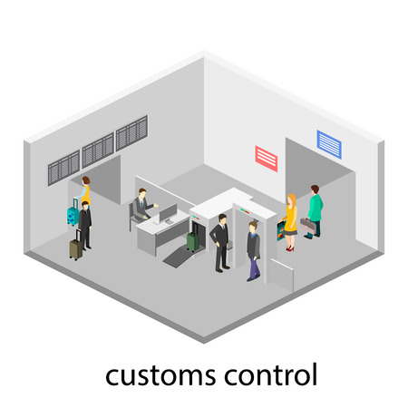 Security gates with metal detectors in airportのイラスト素材