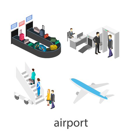 Isometric object of airportのイラスト素材