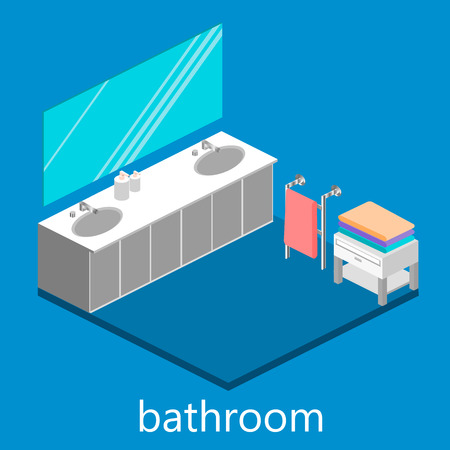 Isometric interior of bathroomのイラスト素材