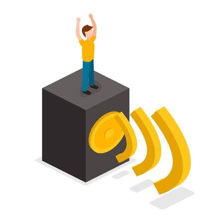 Isometric people dance.Flat 3D illustration. Set of object.のイラスト素材