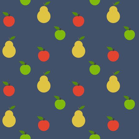 Seamless pattern with apples and pears. set of objects for the storeのイラスト素材