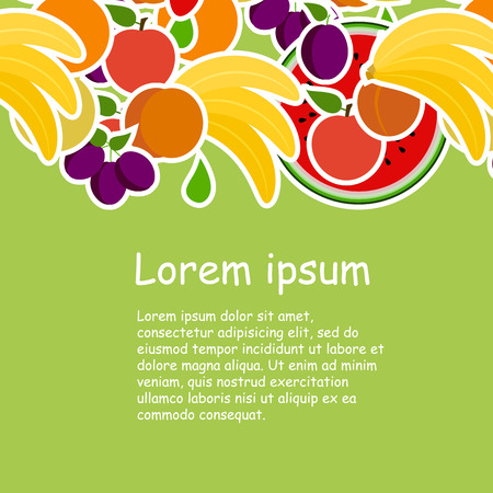 card with fruits. set of objects for the storeのイラスト素材