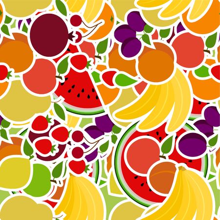 seamless pattern with fruits. set of objects for the storeのイラスト素材