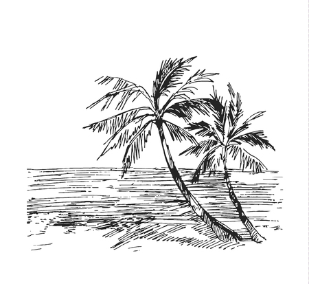 Vintage seaside view poster.のイラスト素材