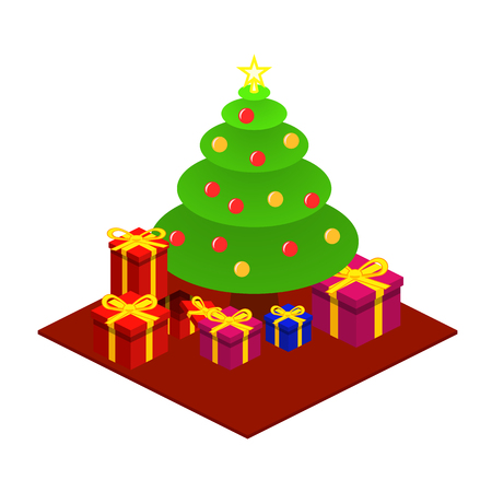 isometric Christmas setのイラスト素材