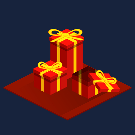 isometric Christmas setのイラスト素材