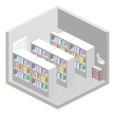 Flat 3d isometric abstract office floor interior departments concept vectorのイラスト素材