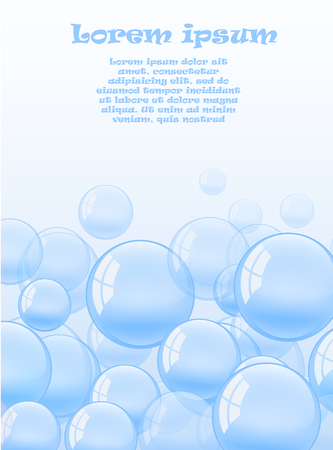 Flyer with soap bubble. Flat bright illustrationのイラスト素材