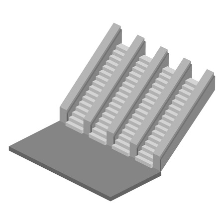 Isometric flat 3D concept vector composition depicting subway entrance underground stairs escalatorのイラスト素材