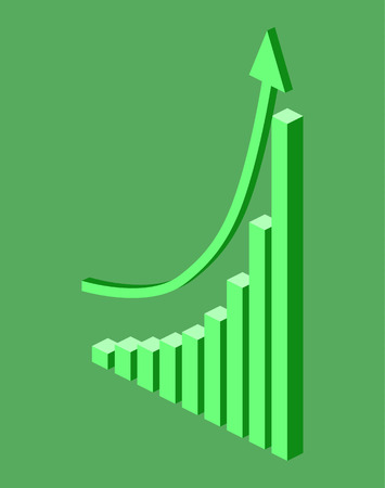 Isometric flat 3D concept web vector element chart. Economic growth conceptのイラスト素材