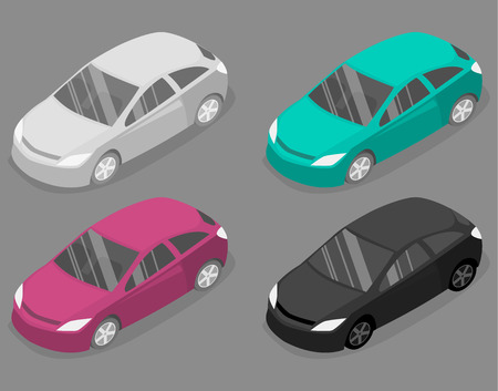 Isometric flat 3D concept vector car. Urban transport.のイラスト素材