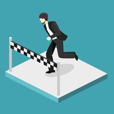 Simple cartoon of a businessman runningのイラスト素材