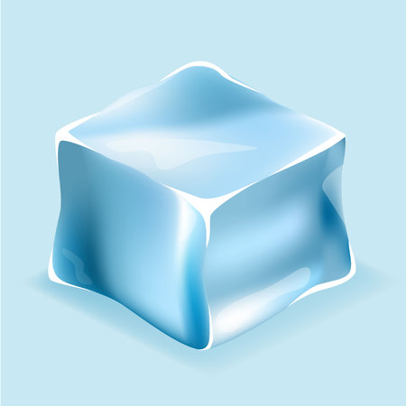 Isometric flat 3D isolated concept vector ice cubes in blue colorsのイラスト素材
