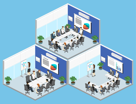 Business meeting in an office vector illustration.のイラスト素材