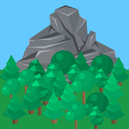 Isometric landscape for camping. 3D infographic illustrationのイラスト素材