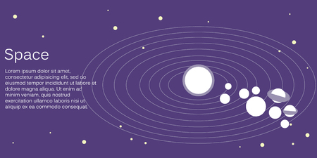 Isometric flat 3D concept vector solar system showing planets around sunのイラスト素材