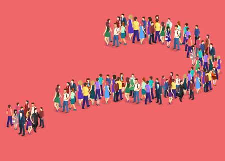 crowd of people In the form of a question markのイラスト素材
