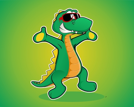 crocodile cartoon mascot character vectorsのイラスト素材