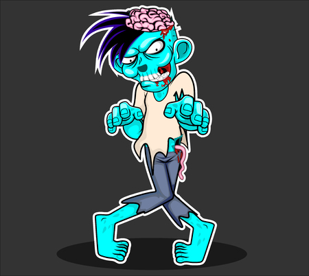zombie cartoon character vectorのイラスト素材