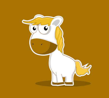 cute pony animal cartoon character vectorのイラスト素材