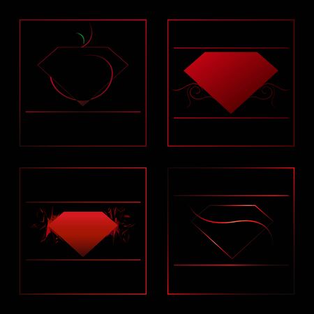 red diamond icon set, apple gems blood color iconのイラスト素材