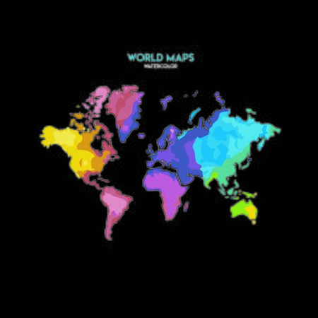 watercolor abstract background with world mapsのイラスト素材