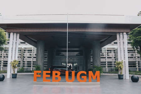 Yogyakarta, Indonesia - December, 2019 : Fakultas Ekonomika dan Bisnis or Faculty of Economy and Business at Universitas Gadjah Mada (UGM)のeditorial素材