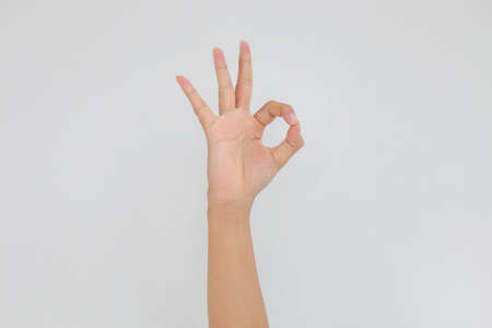 Hand tumb sign. Isolated on white background
