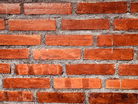 Brick wall with red brick, red brick background.