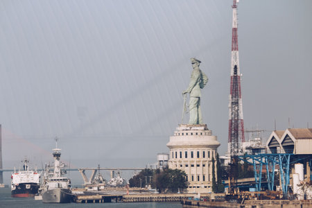 Jalesveva Jayamahe Monument or Monjaya is a monument located in the city of Surabaya, East Java which means in our sea is glorious. Surabaya, Indonesia - April, 2019.のeditorial素材
