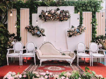 Indonesian simple elegant wedding decor stageの写真素材