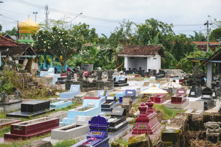 Graves in sunny weather in Indonesia