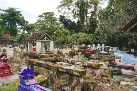Graves in sunny weather in Indonesiaの写真素材