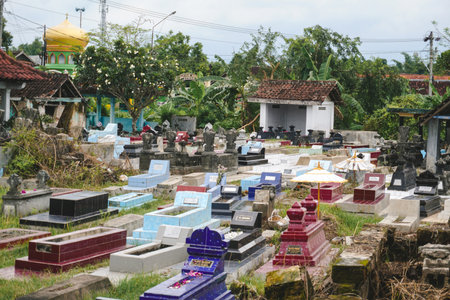 Graves in sunny weather in Indonesia