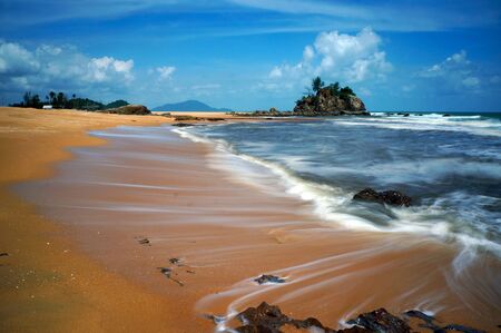 Landscape of beautiful tropical beach at Terengganu, Malaysia