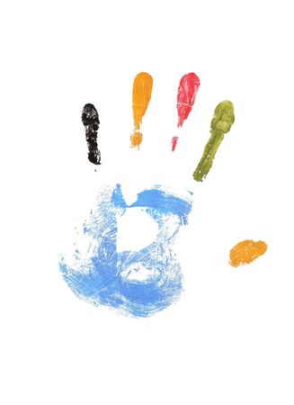 Color print of a palm of the person.の写真素材